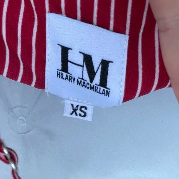 Hilary Macmillan Red Pin Stripe Jumpsuit Romper, size XS - Picture 10 of 11